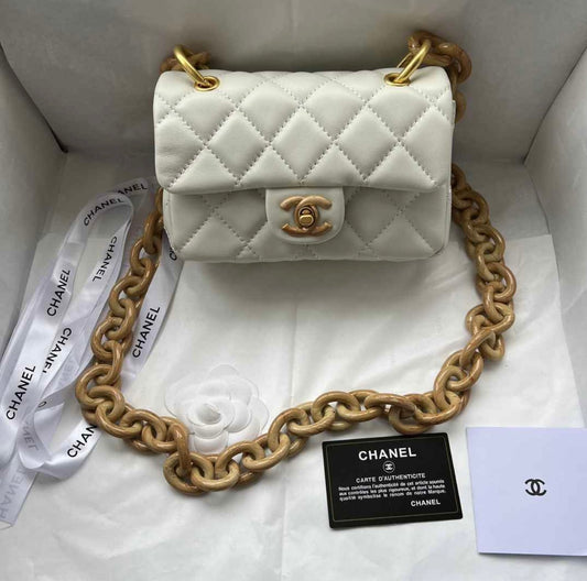 WHITE COCO CHAIN BAG