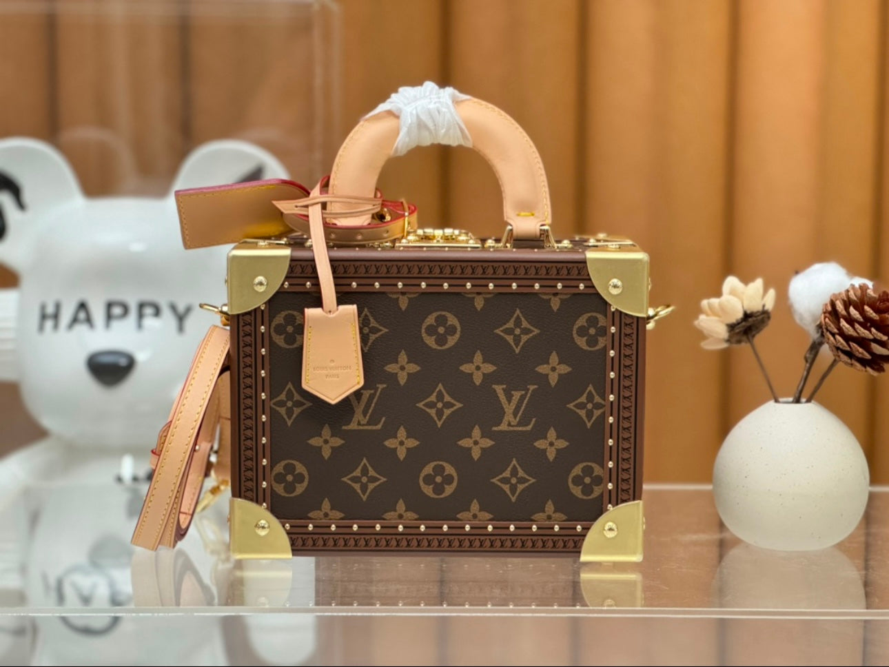 BROWN LV BOX BAG